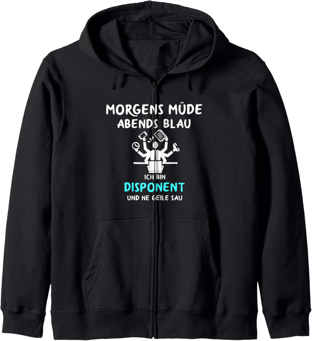 Morgens Müde Abends Blau Disponent Kapuzenjacke