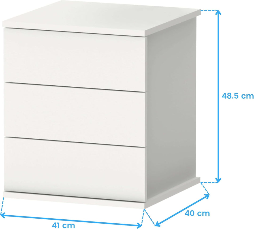 MUEBLES PITARCH ELSA Tisch, Spanplatte aus Partikeln und Melamin mit hoher Dichte, weiss, 48.5 x 41