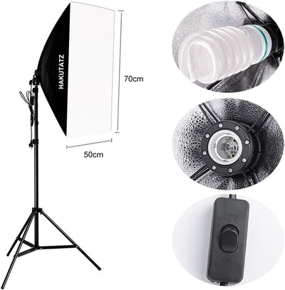 HAKUTATZ® Profi Fotostudio Greenscreen Set 4X Hintergrundstoff (schwarz, weiss, grün) Hintergrundsys