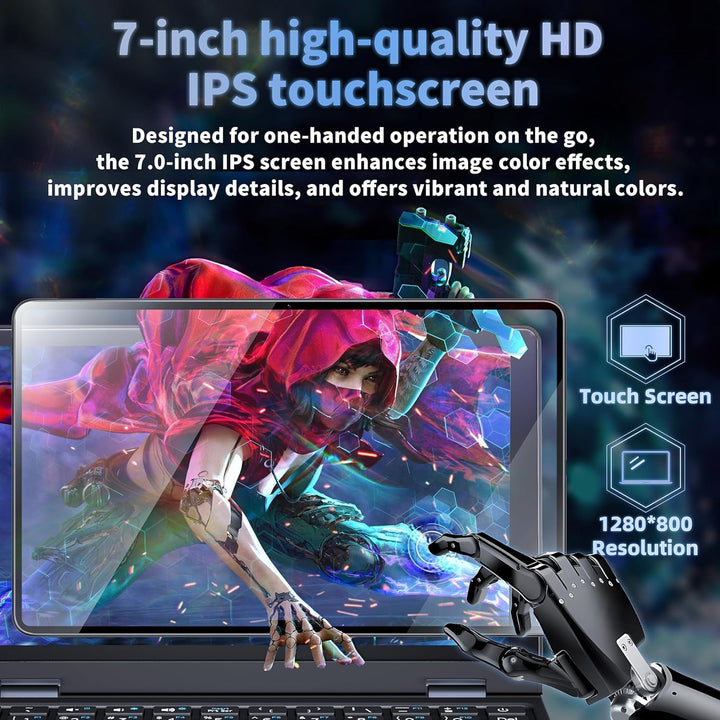 7,0-Zoll Touchscreen Laptop, Celeron N95 (bis zu 3,4 GHz), 8GB RAM DDR4, 512GBSSD, Webcam, Ganzmetal