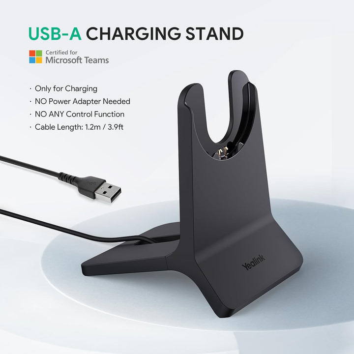 Yealink BH70 mit Ständer Bluetooth Headset mit Mikrofon für homeoffice, bis zu 35h Gesprächszeit, Te