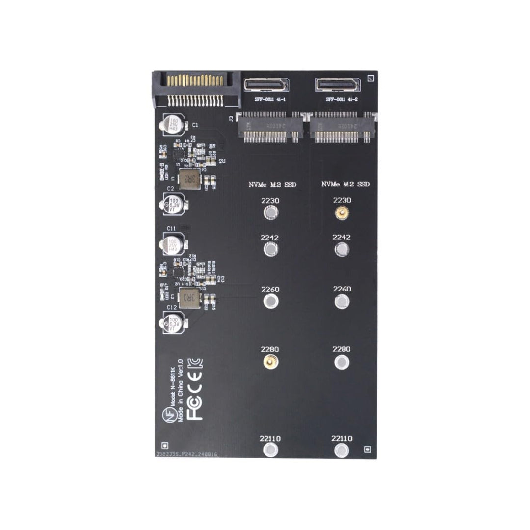chenyang M.2 zu Oculink Adapter, PCIe NVME/AHCI SSD 2 zu 2 SFF-8611/8612 Adapter unterstützt 2230/22