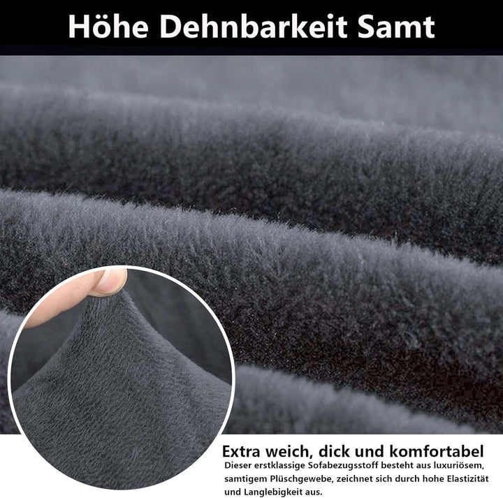 NAKIHOUSE Dicke Samt Sofa Überwürfe Sofabezug mit einem Kissenbezug, Superweicher Elastische Sofa Ab