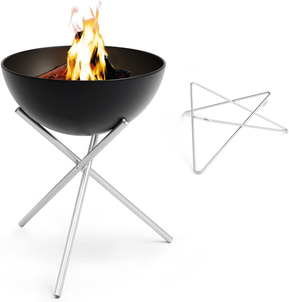 höfats - Bowl 57 Feuerset Flex mit Sternfuss und Dreibein - raucharme Feuerstelle mit Plancha Grillp