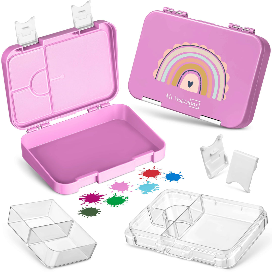 My Vesperbox – Len - Bento Box Kinder - Lunchbox mit 4+2 Fächern - extrem robust – Brotdose – Brotbo