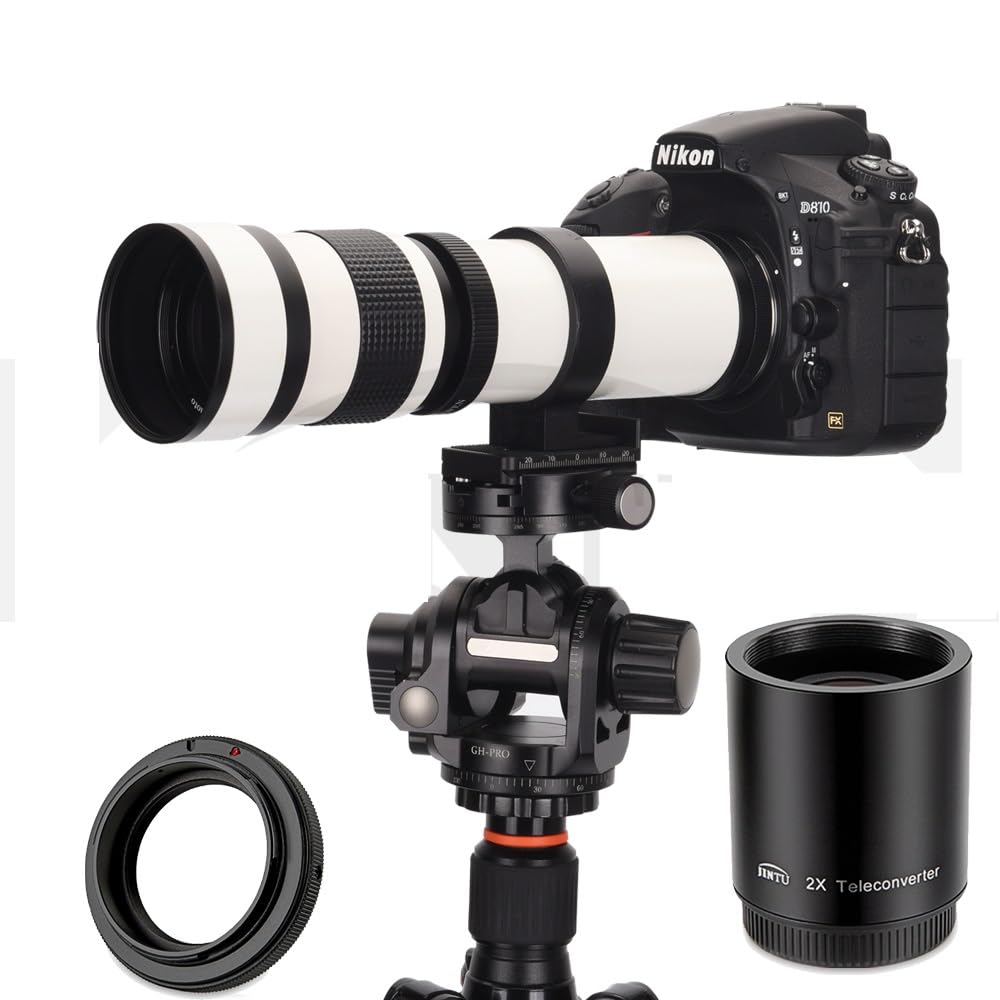 JINTU 420-1600mm f/8.3 HD Telefoto-Zoomobjektiv für Canon Nikon Spiegelreflexkameras 4000D 2000D T7