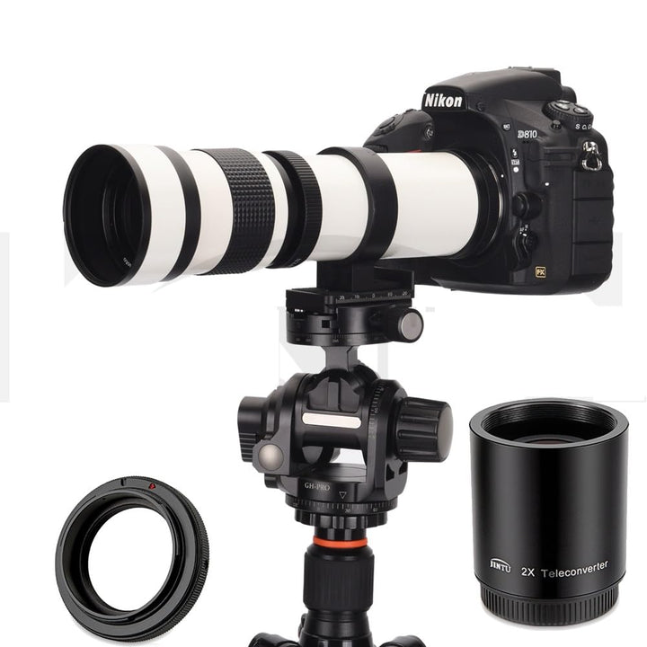 JINTU 420-1600mm f/8.3 HD Telefoto-Zoomobjektiv für Canon Nikon Spiegelreflexkameras 4000D 2000D T7