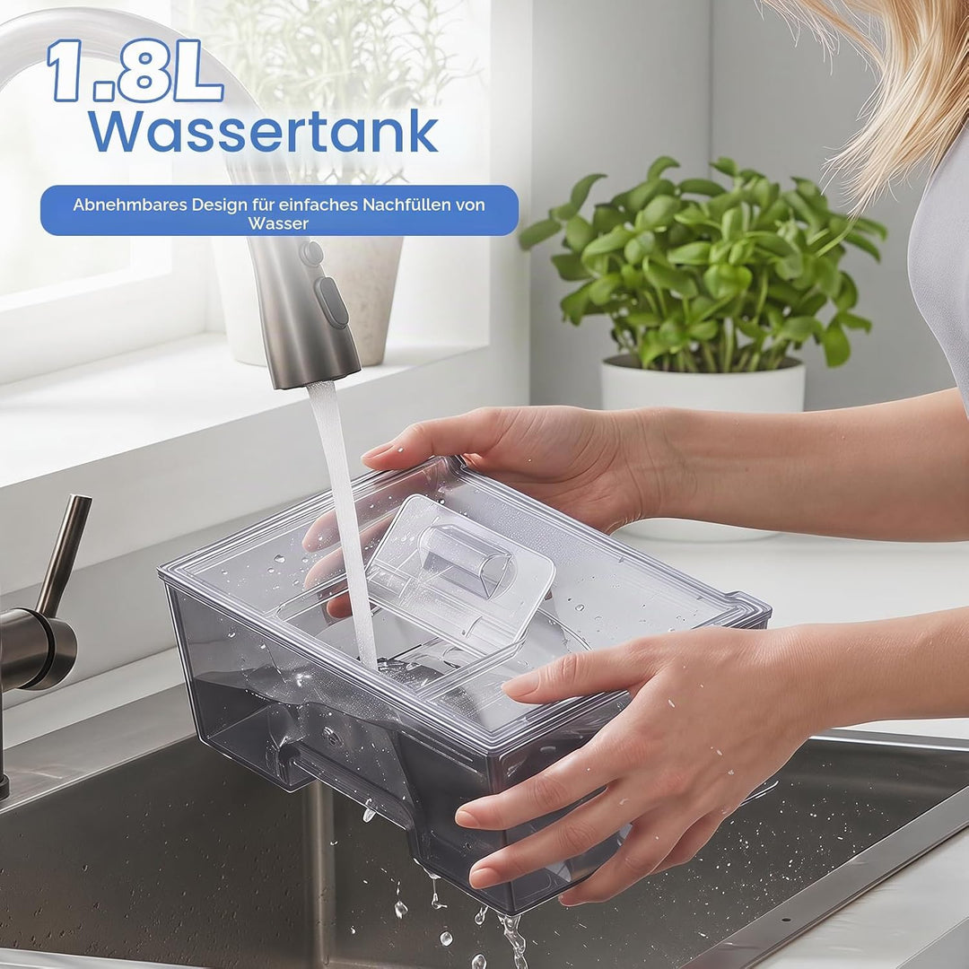 COSTWAY Eiswürfelmaschine für klare Halbmond-Eiswürfel, 12 kg/Tag, | 16 Stück in 15 Min, Eismaschine