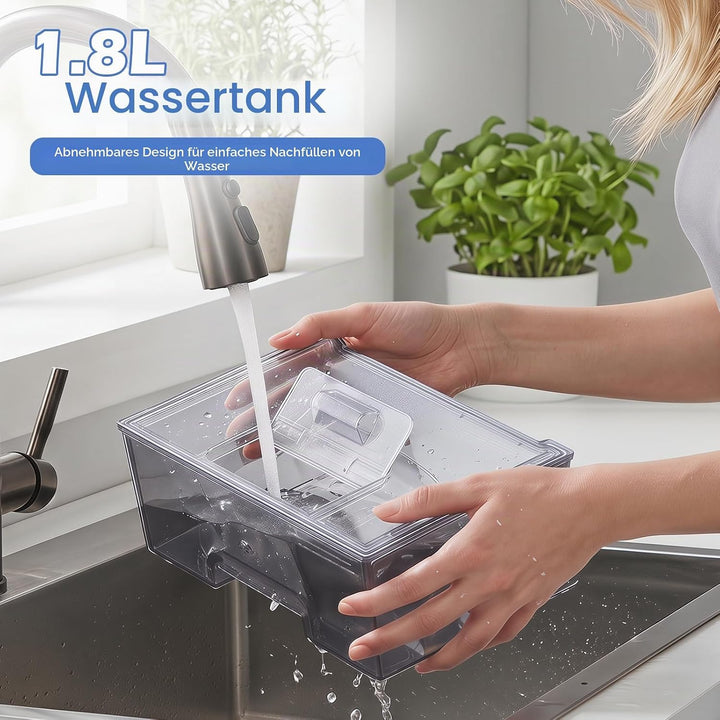 COSTWAY Eiswürfelmaschine für klare Halbmond-Eiswürfel, 12 kg/Tag, | 16 Stück in 15 Min, Eismaschine