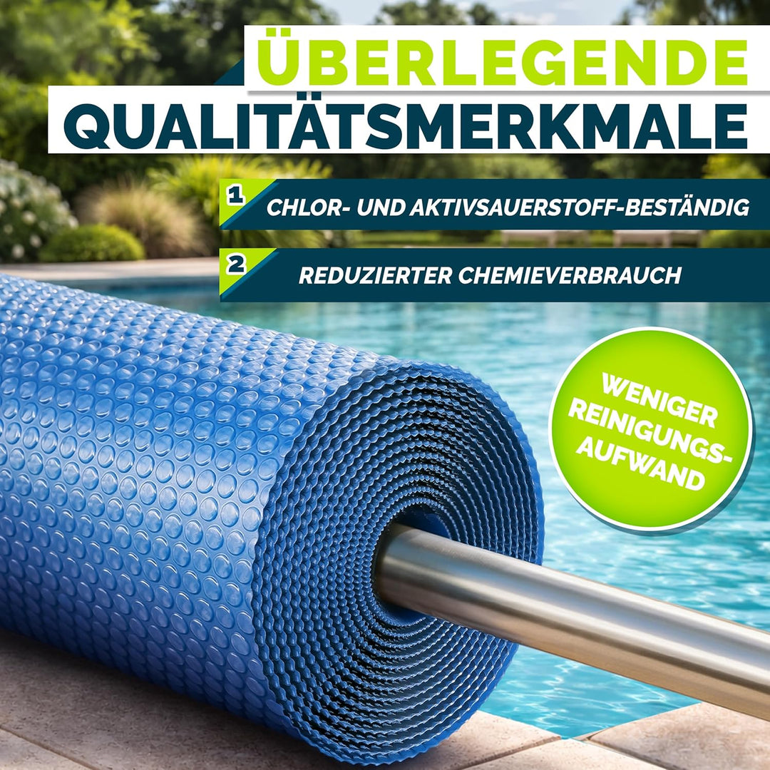 tillvex Pool Solarabdeckplane Rechteckig 800x500 cm | Solarfolie Stärke 120 µm | Solarplane zuschnei