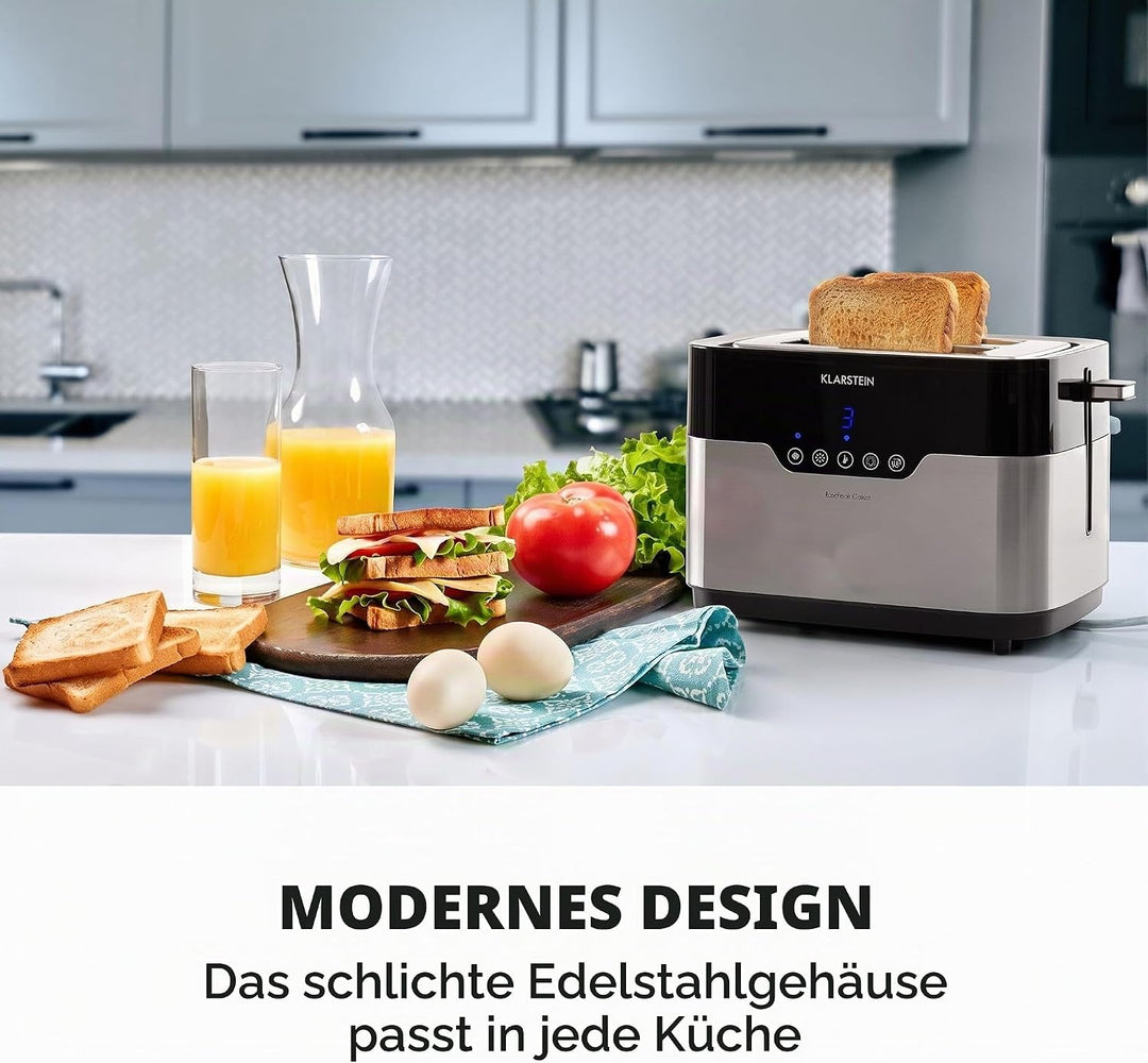 Klarstein Arabica Toaster - 920W, Touch-Bedienfeld, LED-Display, Auftau, Aufwärm- und Abbruchfunktio