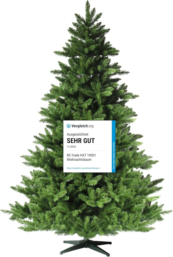 RS Trade® HXT 19001 150 cm künstlicher PVC Weihnachtsbaum (Ø ca. 105 cm) mit 872 Spitzen und Schnell