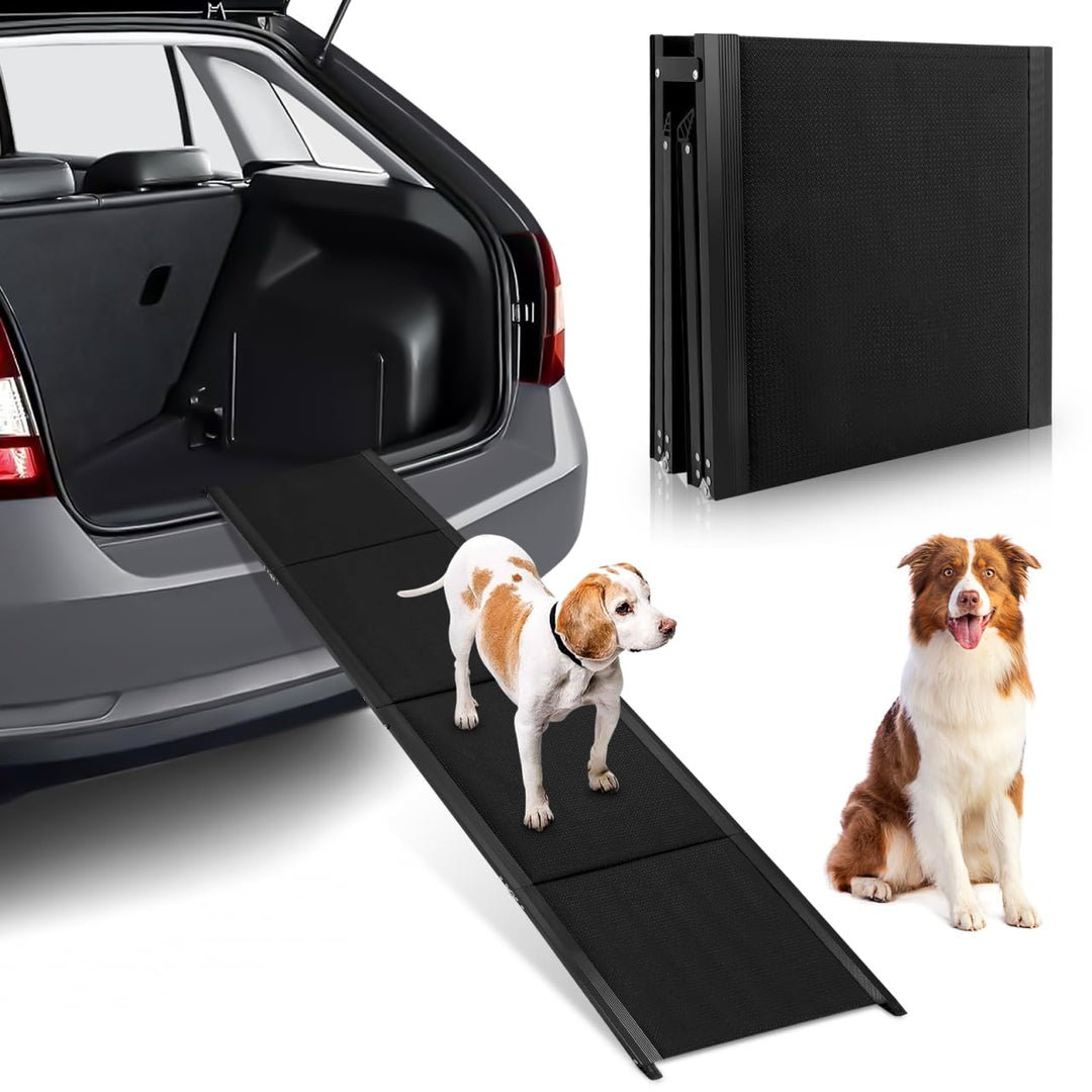 Gadpiparty 180x50cm Hunderampe Auto Klappbar, Klappbare Rampe für Hunde bis 136kg, rutschfeste Teppi