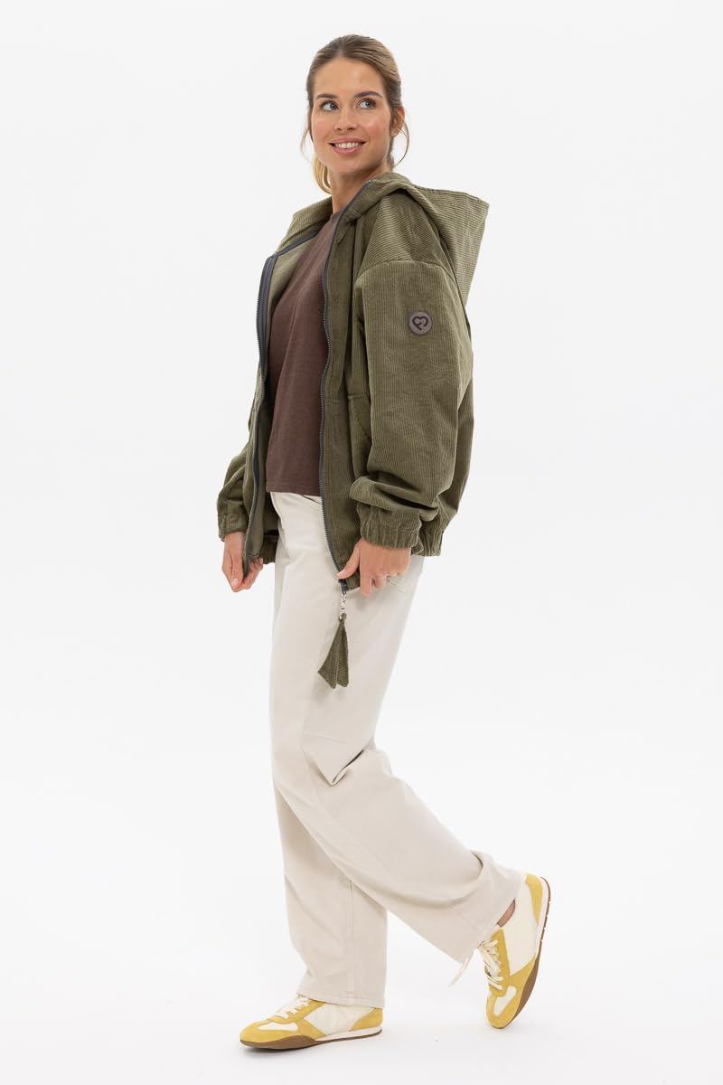fun2bemum Cordjacke 3 in 1 Tragejacke Baby Umstandsjacke Oversize Herbstjacke für Mama mit Babytrage