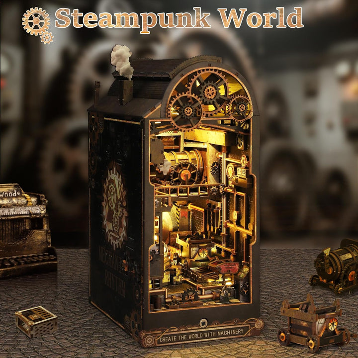 Book Nook Kit für Erwachsene - CRIOLPO DIY Miniatur Haus Holzpuzzle 3D Puppenhaus - Buchstütze für B