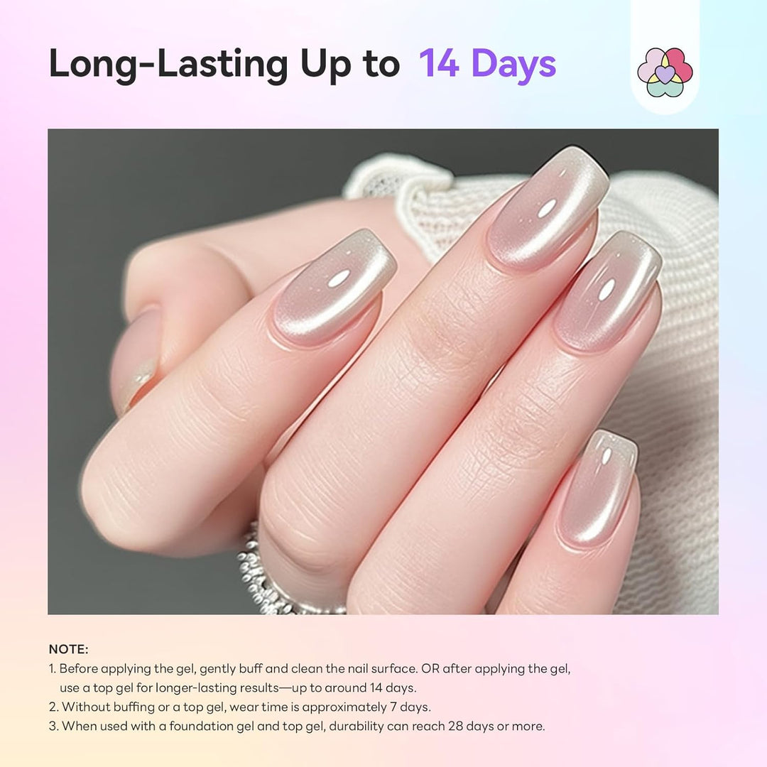 SAVILAND Cat Eye Gel Nagellack Set: 5-in-1 Gel Nagellack in Einem Schritt Jelly Silver Magnetischer