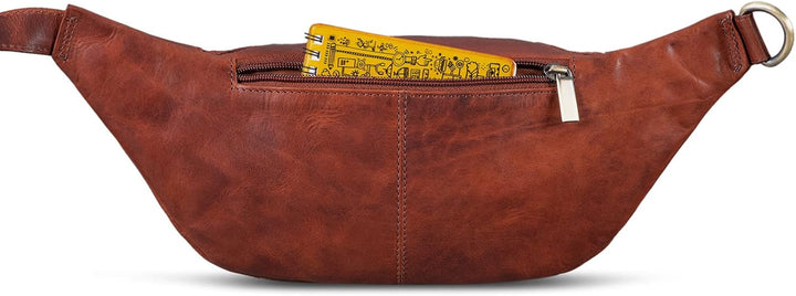 ROYALZ 'Laguna' Bauchtasche Leder Vintage Look Gürteltasche Unisex auch als Brusttasche Crossbody Ba
