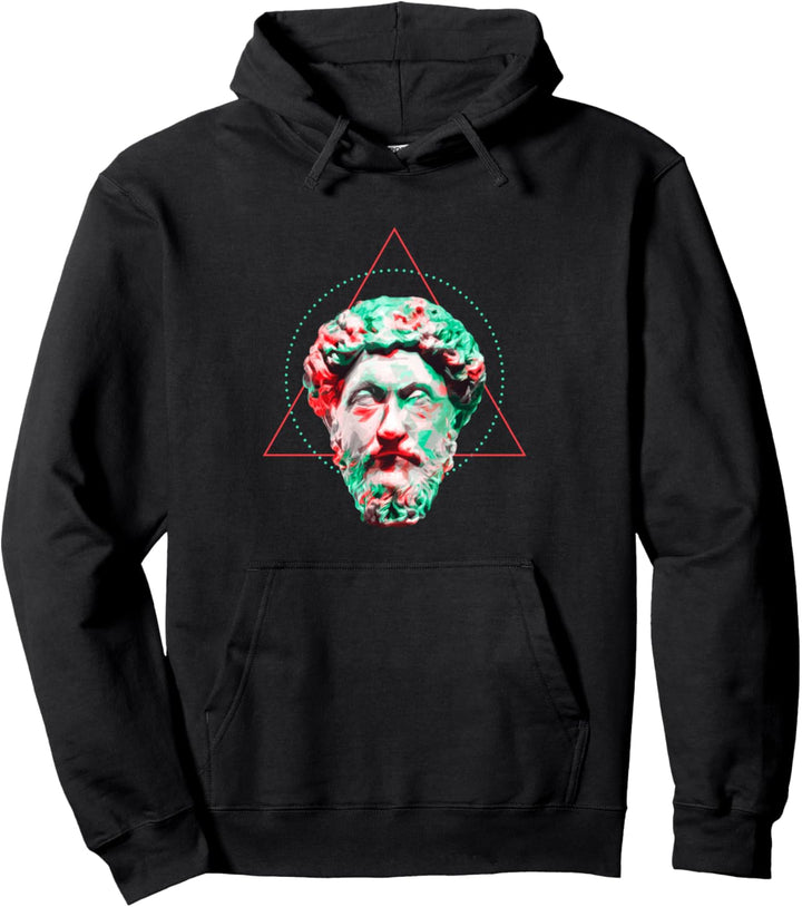 Mark Aurel - Buntes geometrisches Stoiker Porträt Pullover Hoodie