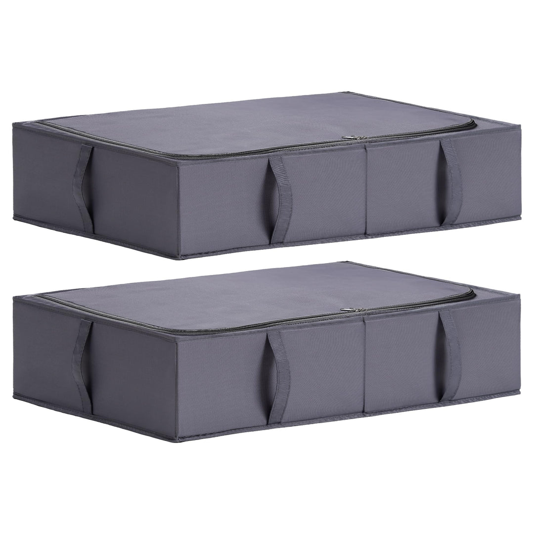 TYEERS Unterbett Aufbewahrungsbox mit Deckel, Strapazierfähiger Stoff, Waschbar, Zusammenklappbar, B