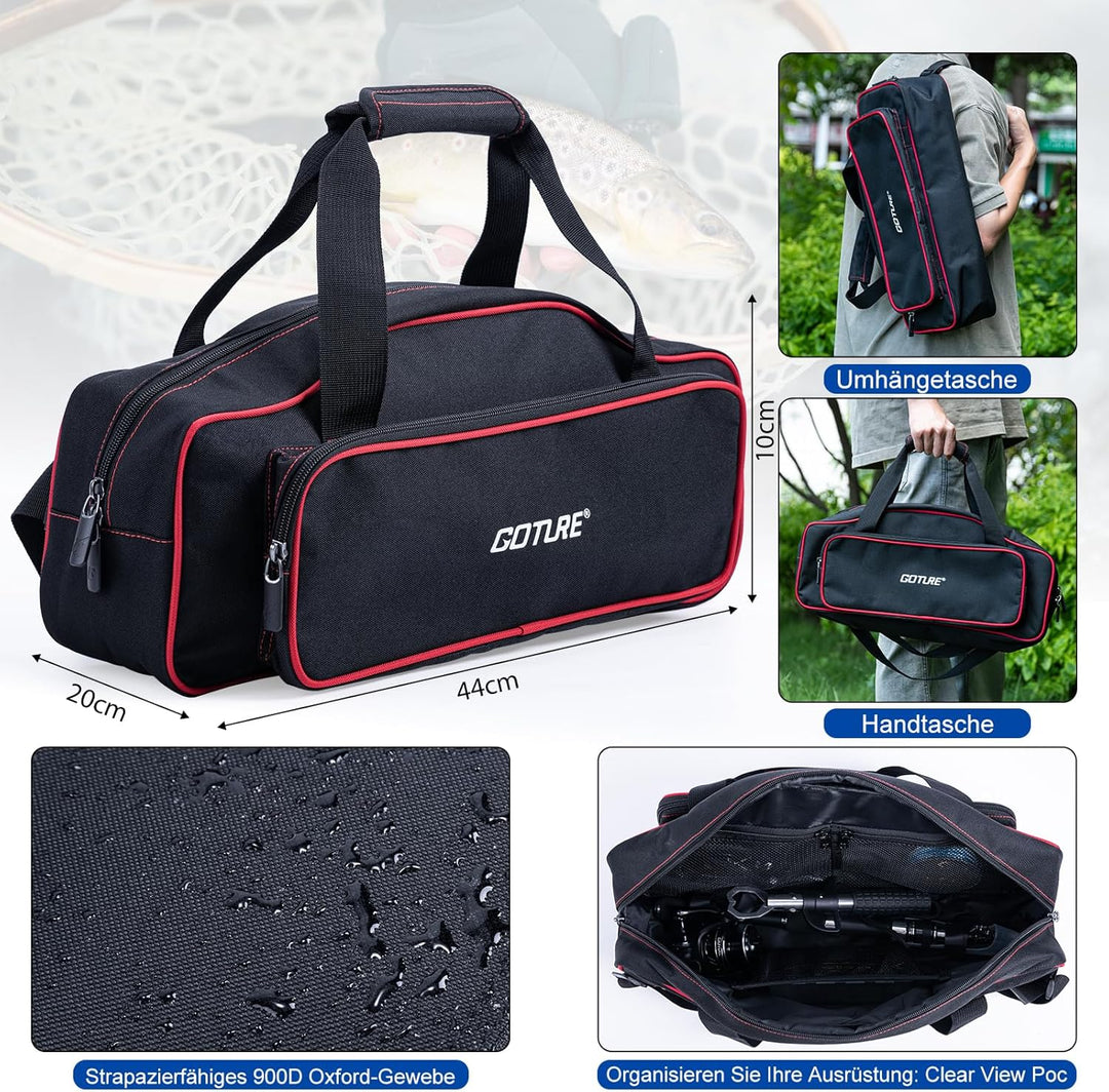 Goture Angelset mit 2 Teleskop-Angelruten, Angelrute Set Komplett 2 5.2:1 Spinnrolle (9+1 Bearing),