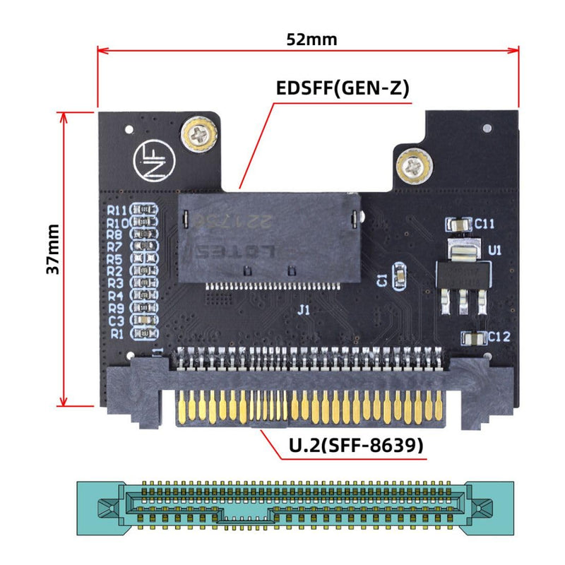 chenyang NVMe EDSFF GEN-Z E1.S SSD auf U.2 SFF-8639 Host Adapter für DC P4511 Series EDSFF NVMe SSD