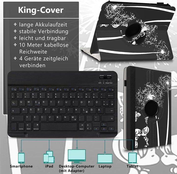 Tablet Hülle kompatibel mit Blackview Tab 20 16 15 13 12 11 10 Pro 9 8 8E Tasche Schutzhülle Bluetoo