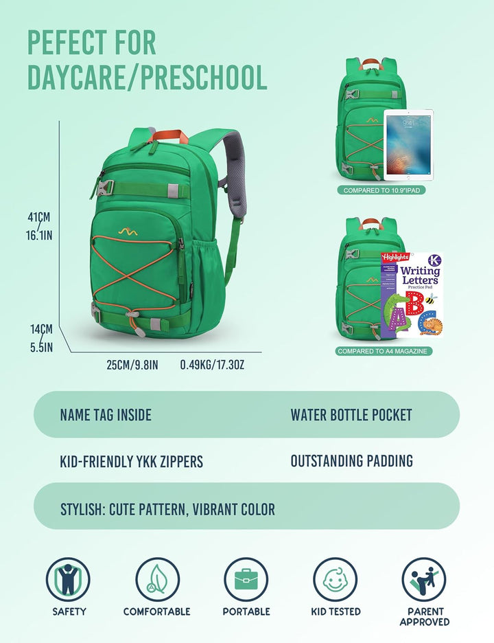 MOUNTAINTOP Kinderrucksack Mädchen Jungen Schulrucksack Schultasche für Schule Wander, 15L, 25 x 14