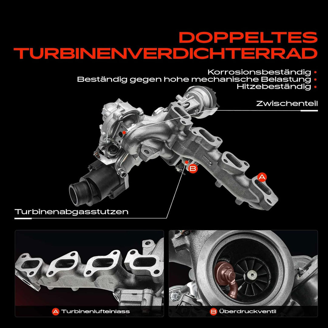 Frankberg Turbolader Kompatibel mit A.m.a.r.o.k 2HA 2HB S1B S6B S7A S7B 2.0 BiTDI 2.0 BiTDI 4motion