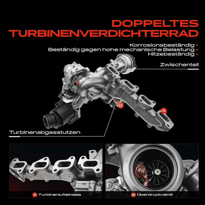 Frankberg Turbolader Kompatibel mit A.m.a.r.o.k 2HA 2HB S1B S6B S7A S7B 2.0 BiTDI 2.0 BiTDI 4motion