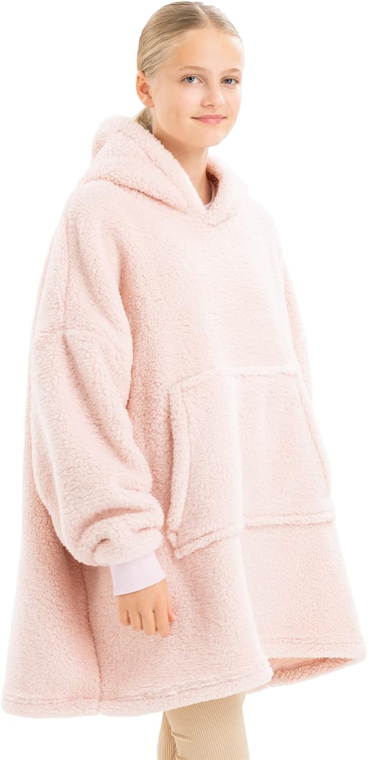 HOMELEVEL Kinder Fleece Hoodie Pullover - Pulli mit Kapuze für Jungs und Mädchen - Kuschel Sweatshir