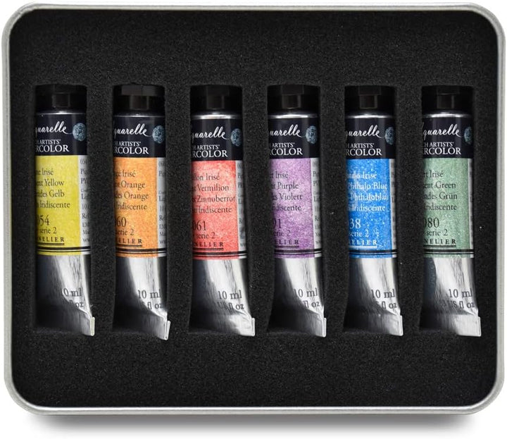 Sennelier l'Aquarelle Irisierende Farben Introduction Selection 6 Tuben á 10ml
