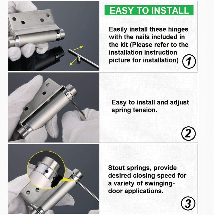 Roberee Hinge-2Pcs 3 '' Zoll Double Action Spring Hinge Saloon Cafe Tür Schwingtür