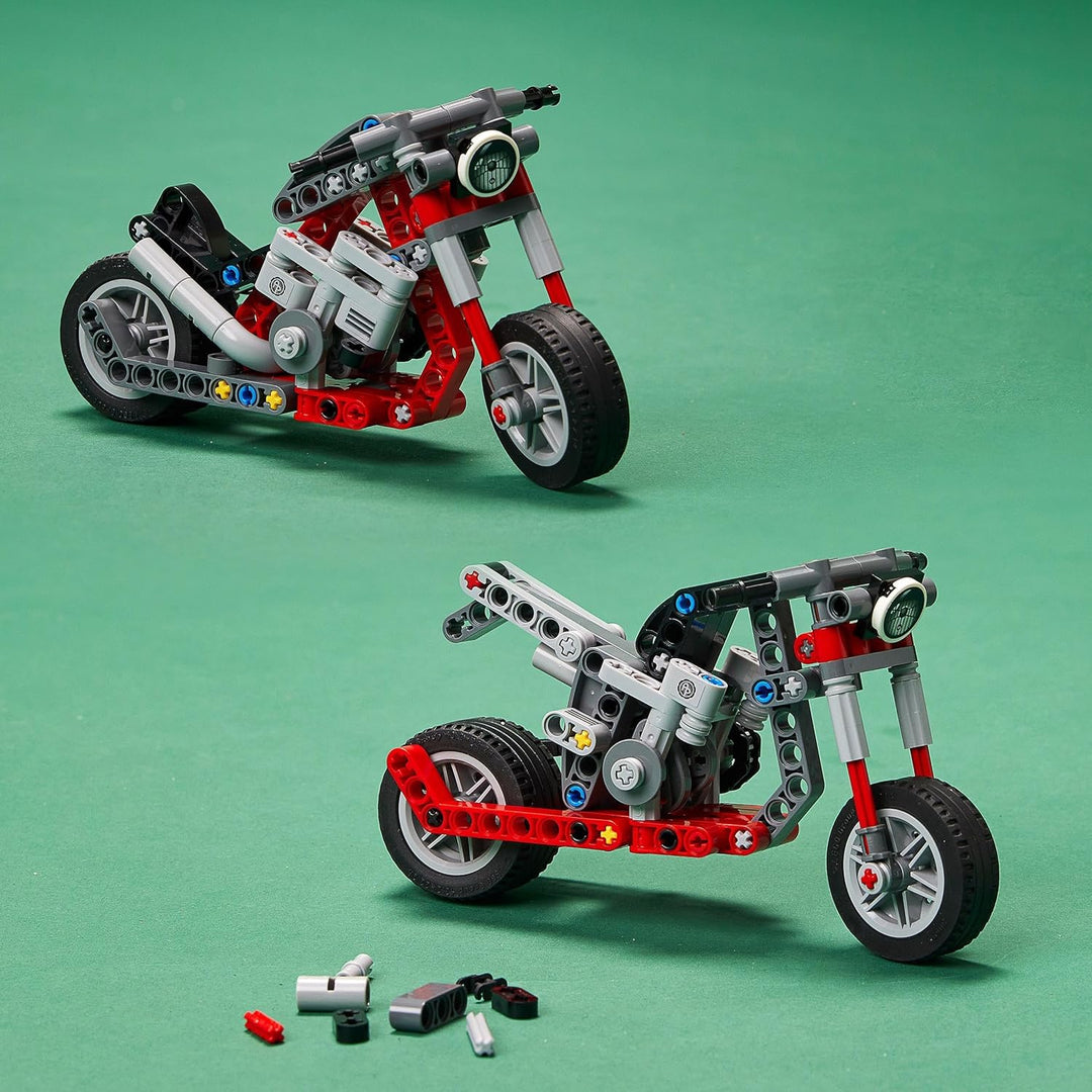 LEGO 42132 Technic Chopper Abenteuer-Bike, 2-in-1 Bausatz, Motorrad-Spielzeug, kreatives Geschenk fü