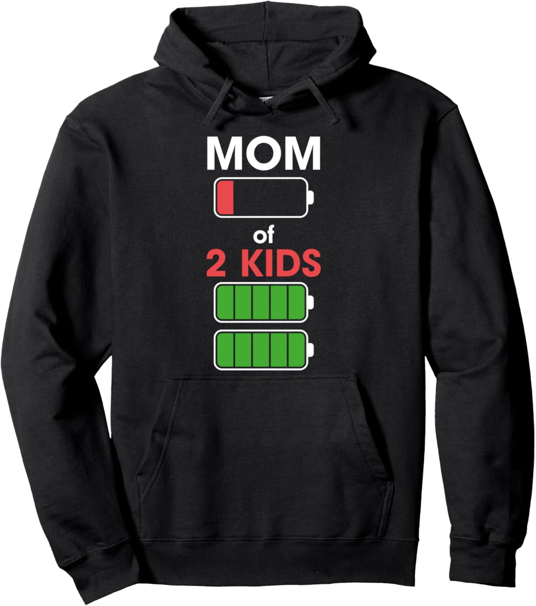 Mom of 2 Kids Lustige Frau mit Sohn und Tochter Weihnachten Pullover Hoodie