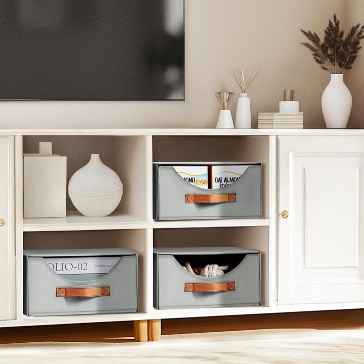 DIMJ Schubladen Ordnungssystem Schubladenboxen - 4 Stück Aufbewahrungsbox Faltboxen Organizer Schubl