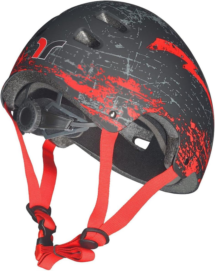 RXD-7000 Skaterhelm Fahrrad BMX Mountainbike MTB Freeride Skater für Kinder, Damen, Herren Helm Rot
