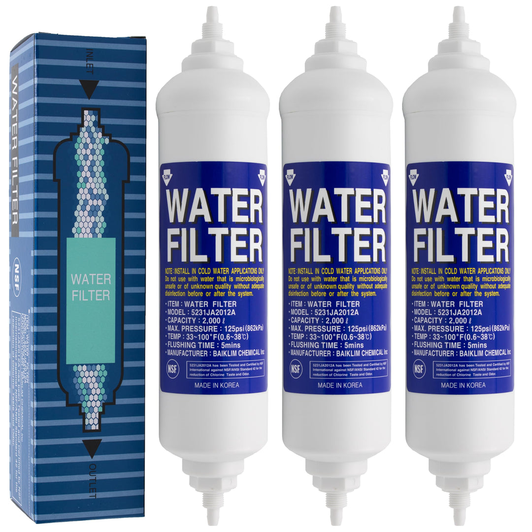 Water Filter 5231JA2012A | Pack of 3 - Water Filter Compatible with LG, Hotpoint Refrigerator Replac