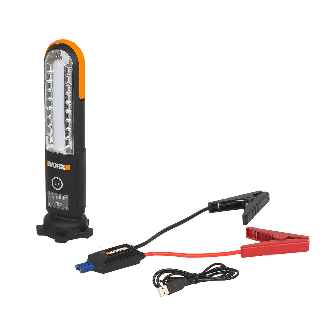 Worx WX852.1 Akku Starthilfegerät 12V mit Multifunktions-Lampe, Schwarz