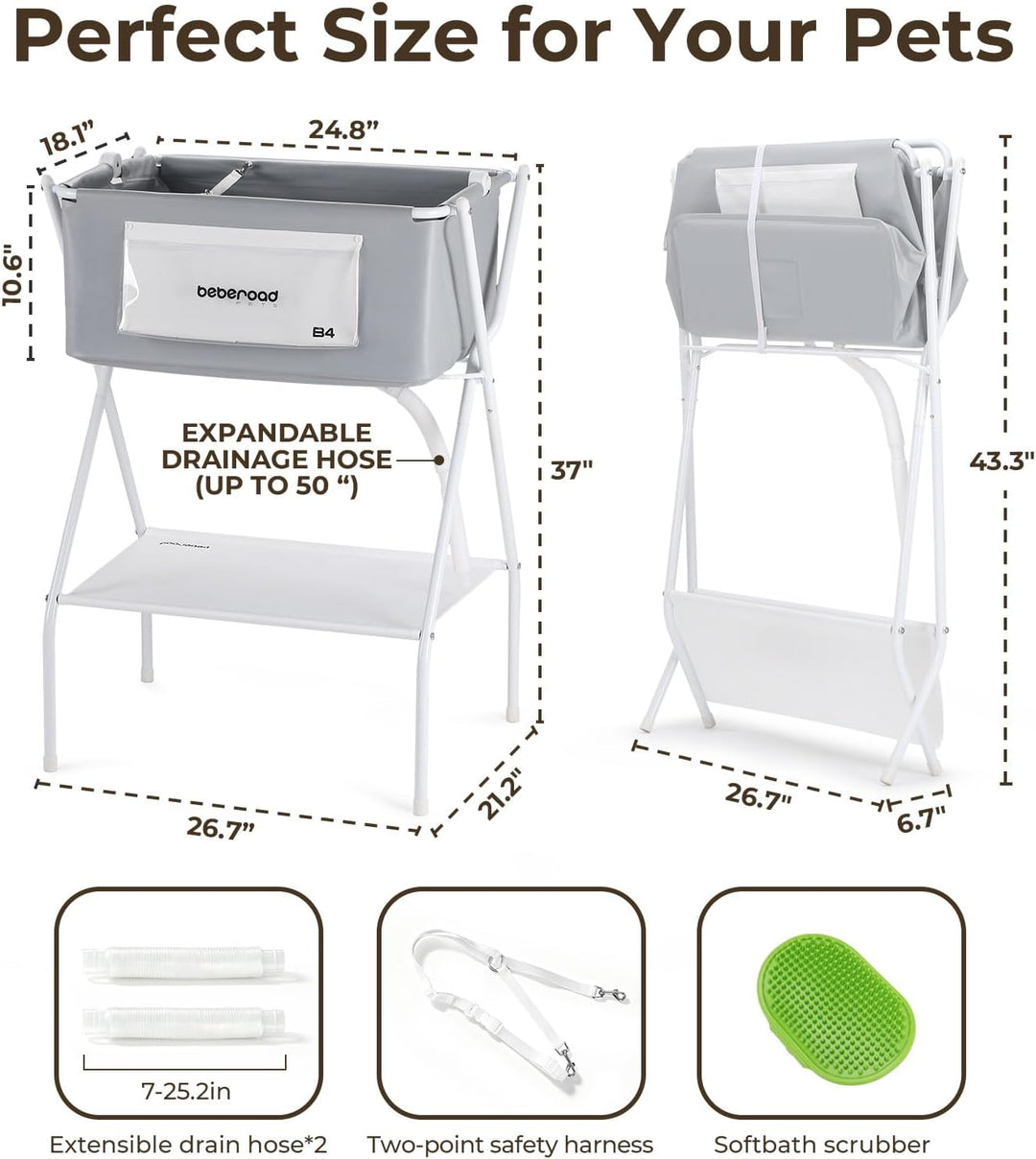 Beberoad Kleine Haustiere Badewanne, Multifunktionale zusammenklappbare Haustier Badewanne Mit Entwä