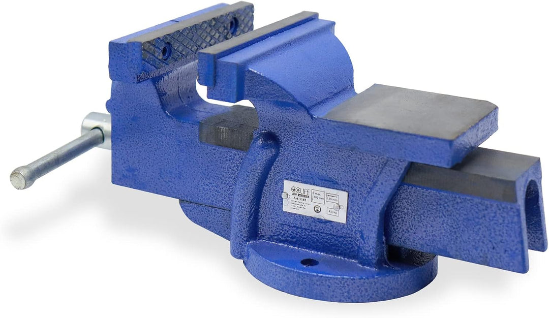 CCLIFE Feststehend Schraubstock 100/125/150 mm für Werkbank Werkbankschraubstock Parallelschraubstoc