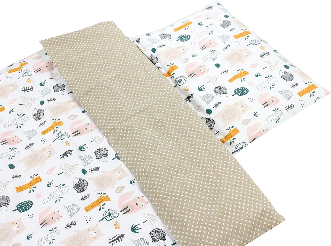 TupTam Kinder Bettwäsche Gemustert 2-Teilig Wendebettwäsche, Farbe: Waldtiere, Grösse: 135x100 cm 13