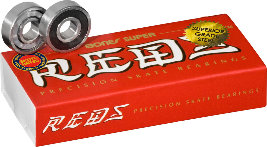 Bones Bearings REDS Super (8mm, 16 Packs 2 Sets) by Bones Bearings