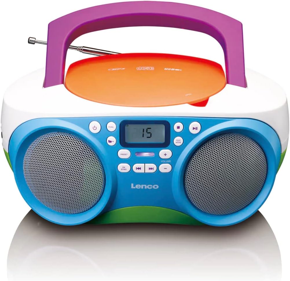 Lenco SCD-41 - CD-Player für Kinder - CD-Radio - Stereoanlage - Boombox - UKW Radiotuner - USB Ansch
