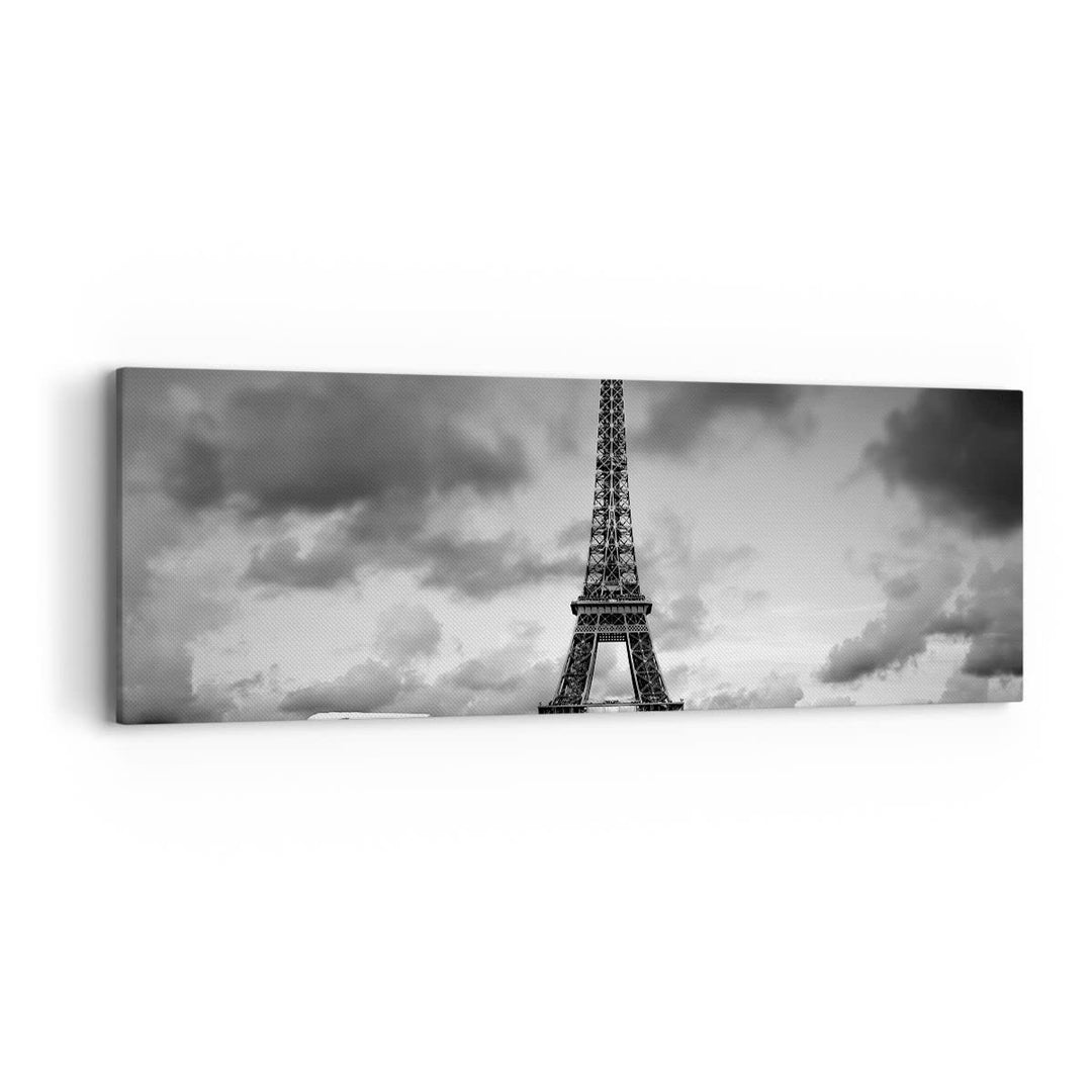 Panorama Bilder auf Leinwand Auto Eiffle Paris Stadt Leinwandbild 90x30cm Wandbilder Dekoration Wohn