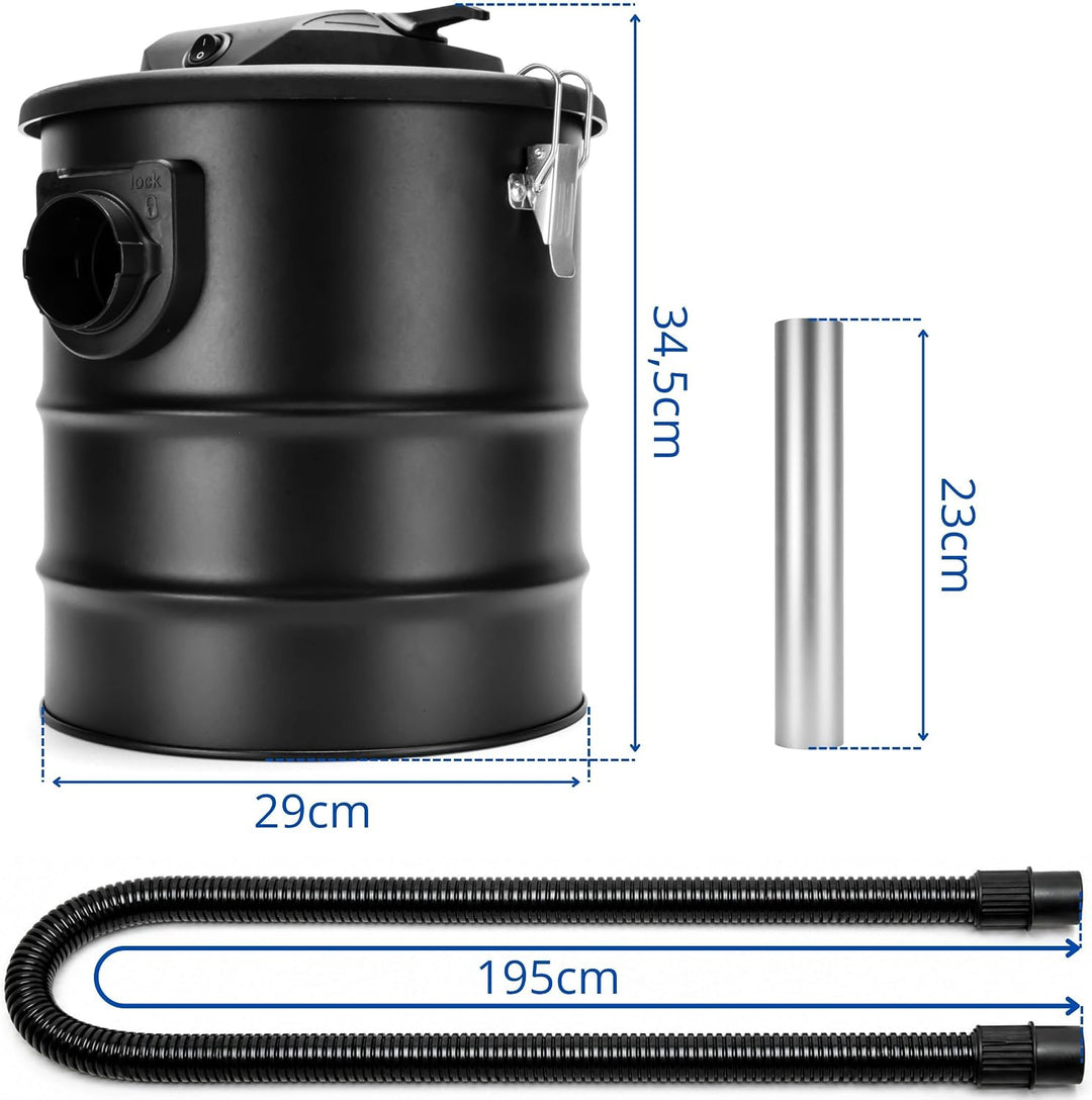 Aschesauger 15L Kaminsauger Blasfunktion 1200W DUAL Filter System