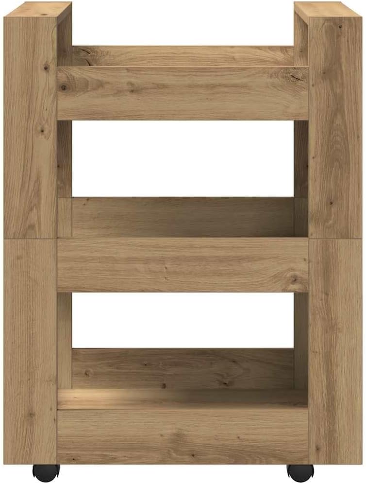 vidaXL Küchentrolley Artisan-Eiche 60 x 45 x 80 cm Holzwerkstoff, Küchenwagen, rechteckiges Design,