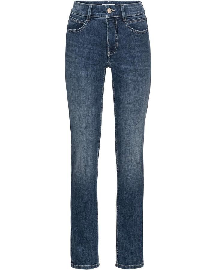 MAC Jeans Damen Jeans Hose Melanie Stretchdenim Grey 34W / 30L Mid Blue Used/L32, 34W / 30L Mid Blue
