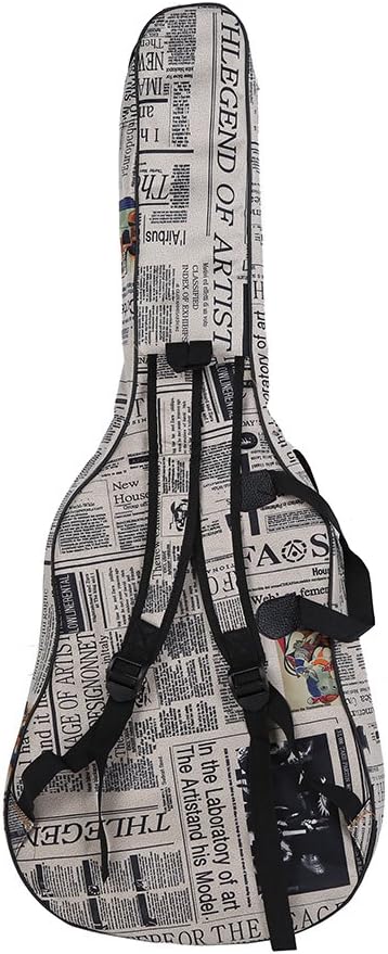 Btuty Gitarrentasche, 104 cm, 600D wasserdichtes Oxford-Gewebe, Zeitungsstil, doppelt genähte, gepol
