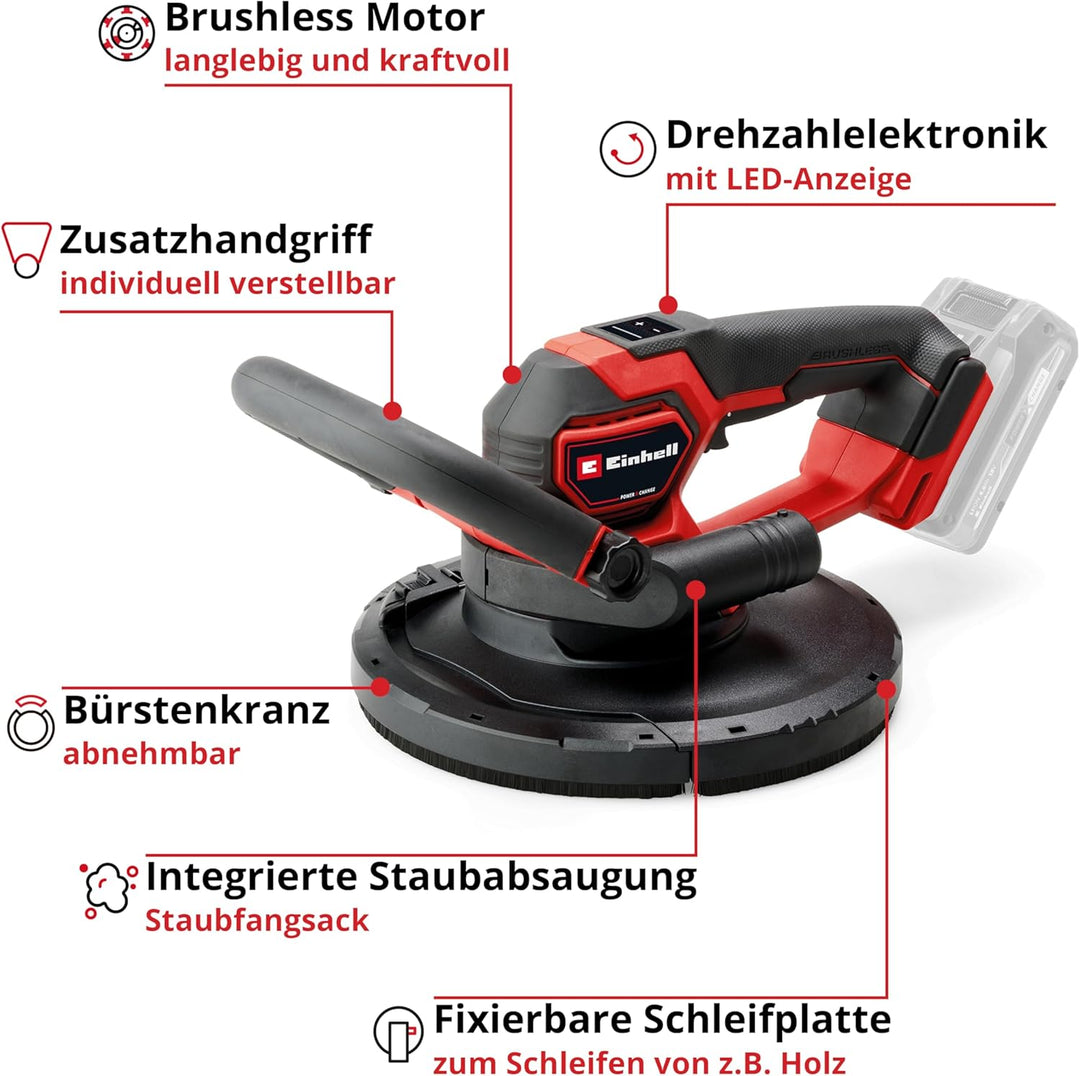 Einhell Professional Akku-Trockenbauschleifer TP-DWS 18/225 Li BL Power X-Change (18 V, Brushless, i