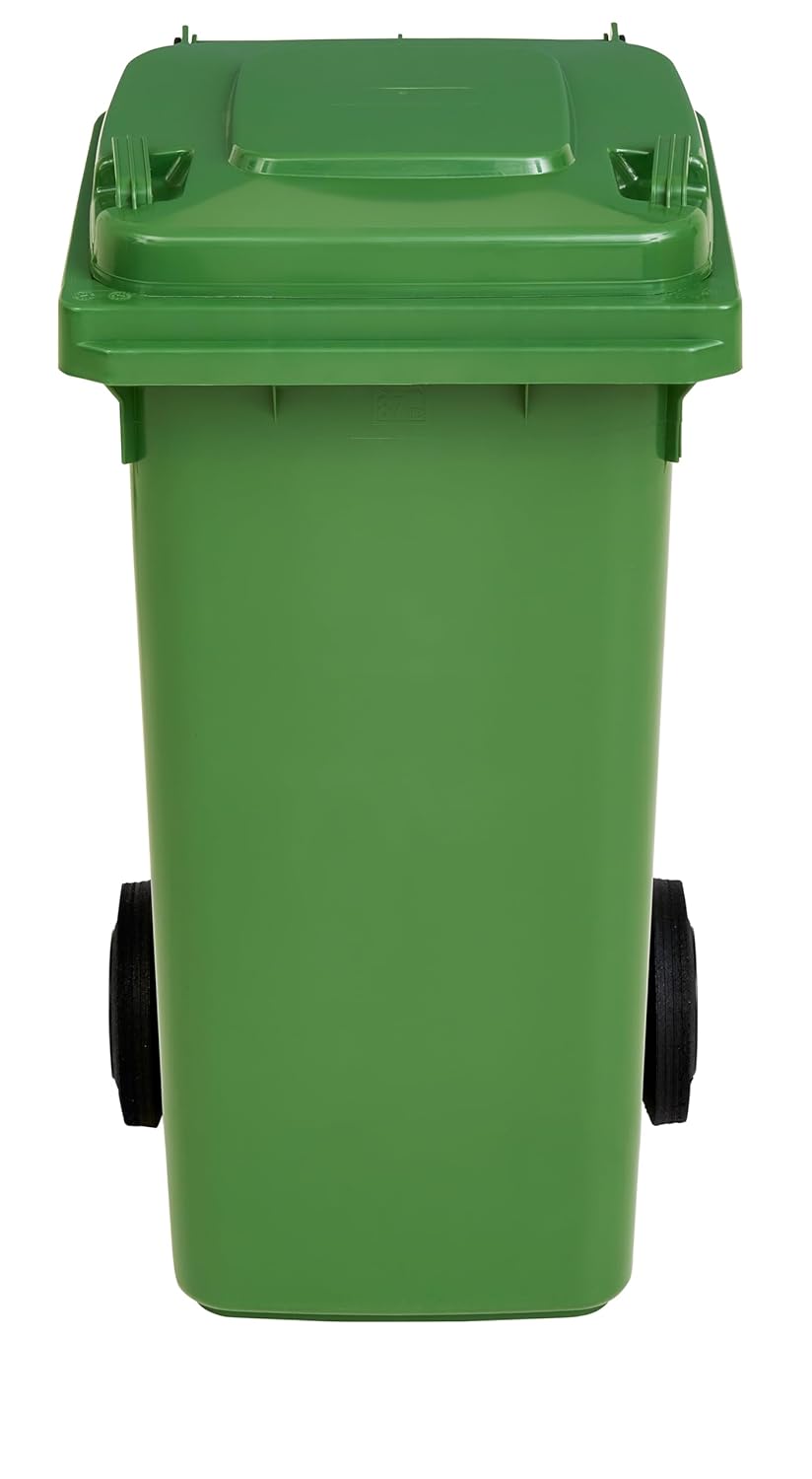 gardivo Mülltonne 120 Liter Abfalltonne Reststofftonne Mülleimer mit 2 geräuschlosen Rädern, Klappde
